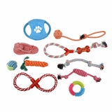 10x Dog Rope Toys Kit Tough Strong Chew Knot Ball Pet Puppy Bear Cotton Toy Bulk