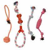 10x Dog Rope Toys Kit Tough Strong Chew Knot Ball Pet Puppy Bear Cotton Toy Bulk