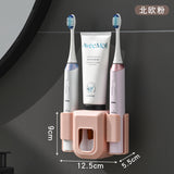 Electric toothbrush holder couple toothbrush hanging lazy automatic toothpaste squeezer bathroom wall-mounted punch-free toothpaste holder