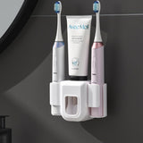 Electric toothbrush holder couple toothbrush hanging lazy automatic toothpaste squeezer bathroom wall-mounted punch-free toothpaste holder